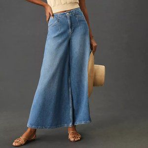 NWT Anthropologie Pilcro Corset High-Rise Crop Culotte Jeans